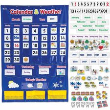 Learning Resources Calendar/Weather Pocket Chart Theme/Subject: Learning - Skill Learning: Weather, Holiday, Day, Month, Celebration, Season, Week, Calendar - 3-6 Year - 1 Each
