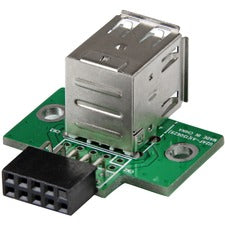 StarTech.com 2 Port USB Motherboard Header Adapter - USB A to USB 10 Pin Header F/F 1 x IDC Female - 2 x 4-pin Type A USB 2.0 USB Female - Black, Green, Stainless Steel - 1 Each