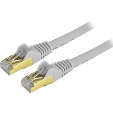 StarTech.com 14 ft Gray Shielded Snagless 10 Gigabit RJ45 STP Cat6a Patch Cable 14 ft Category 6a Network Cable for Network Device, Switch, Hub, Router, Patch Panel, Computer, Print Server - First End: 1 x RJ-45 Network - Male - Second End: 1 x RJ-45 Netw