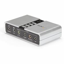StarTech.com 7.1 USB Audio Adapter External Sound Card 16 bit DAC Data Width - 7.1 Sound Channels - External - C-Media CM6206 - USB 2.0 - 48 kHz Maximum Playback Sampling Rate - USB - 1 x Number of Audio Line Out