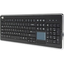 Adesso Desktop Touchpad Keyboard Cable Connectivity - USB Interface - 104 Key(s) - Internet, Multimedia, Music, Web, Video, Email, Volume Down, Volume Up, Mute, Previous Track, Stop, ... Hot Key(s) - Windows Vista, Windows XP, Windows 10, Windows 8, Windo