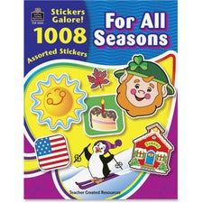 Teacher Created Resources Seasons Stickers Galore Book Self-adhesive - Acid-free, Lignin-free - Assorted - 1008 / Pack