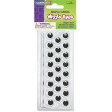 Creativity Street Peel/Stick Wiggle Eyes Sheet Set 125 Piece(s) - Black - 137 / Pack