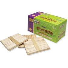 Creativity Street Regular Craft Sticks Art Project, Craft Project - 5.50" Height x 0.37" Width x 4.50" Length - Natural - Natural Wood - 1000 / Box