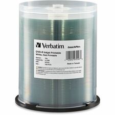 Verbatim 97016 DVD Recordable Media - DVD-R - 16x - 4.70 GB - 100 / Pack - White Inkjet Print Technology