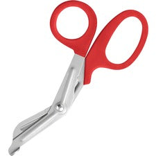 Westcott All Purpose 7" Utility Snip 1.75" Cutting Length - 7" Overall Length - Left/Right - Stainless Steel Serrated Blade - Blunted Tip - Red, Stainless Steel - 1 Each