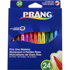 Prang Fine Line Markers 2 mm Fine Marker Point - Assorted Ink - 24 / Set