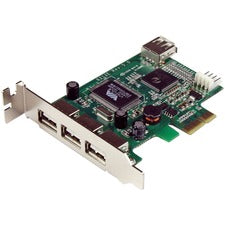 StarTech.com 4 Port PCI Express Low Profile High Speed USB Card PCI Express - Plug-in Card - 4 USB Port(s) - 4 USB 2.0 Port(s) - PC, Mac, Linux - TAA Compliant