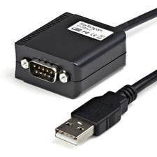 StarTech.com 6ft RS422/485 USB Serial Adapter with COM Retention 1 x 9-pin DB-9 RS-422 Serial - Male - 1 x USB 1.1 Type A - Female - Black - 1 Each - TAA Compliant