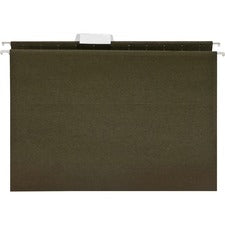 Business Source 1/5 Tab Cut Letter Recycled Hanging Folder 8 1/2" x 11" - 11 pt. - Green - Acid-free - 100% Recycled - 25 / Box