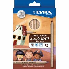 Lyra Color-Giants Skin Tone Colored Pencils 6.3 mm Assorted Lead - 12 / Set