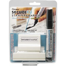 Xstamper Secure Privacy Stamp Kit 1" Impression Width x 2.65" Impression Length - Black - 1 Pack