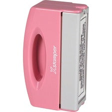 Xstamper Pre-inked Pink Pocket Stamp Custom Message Stamp - 0.50" Impression Width x 2" Impression Length - 50000 Impression(s) - Pink - Recycled - 1 Each