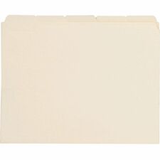 Business Source 1/5 Tab Cut Letter Recycled Top Tab File Folder 8 1/2" x 11" - 3/4" Expansion - Top Tab Location - Assorted Tab Position - 11 pt. - Manila - Manila - 10% Recycled - 100 / Box