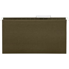 Business Source 1/3 Tab Cut Legal Recycled Hanging Folder 8 1/2" x 14" - 11 pt. - Poly - Green - 100% Recycled - 25 / Box