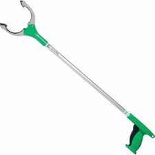 Unger Nifty Nabber Trigger Grip 36" Reach - Lightweight, Durable - Aluminum, Plastic - Silver, Green - 1 Each