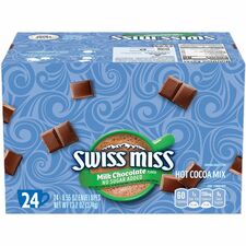 Swiss Miss Milk Chocolate No Sugar Added Cocoa Mix Packets Powder - 0.55 oz - Milk Chocolate - 24 / Box