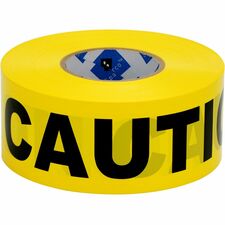 Sparco Caution Barricade Tape 1000 ft Yellow Attachment - Black - 1 Roll