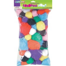 Creativity Street Colossal Poms Art, Craft, Classroom Activities - Assorted - Acrylic - 1 Pack