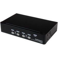 StarTech.com 4 Port 1U Rackmount USB KVM Switch with OSD 4 Computer(s) - 1 Local User(s) - 1920 x 1440 - 2 x USB - 1 x VGA - 1U - Rack-mountable, Desktop - TAA Compliant