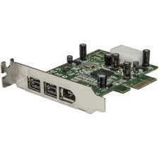 StarTech.com 3 Port 2b 1a Low Profile 1394 PCI Express FireWire Card Adapter PCI - Plug-in Card - 3 Firewire Port(s) - 1 Firewire 400 Port(s) - 2 Firewire 800 Port(s) - PC, Mac, Linux - TAA Compliant