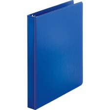 Business Source Basic Round-ring Binder 1" Binder Capacity - Letter - 8 1/2" x 11" Sheet Size - 225 Sheet Capacity - 3 Ring(s) - Fastener(s): Round Ring - Pocket(s): Inside Front & Back - Chipboard, Polypropylene - Dark Blue - 12.80 oz - Exposed Rivet, No