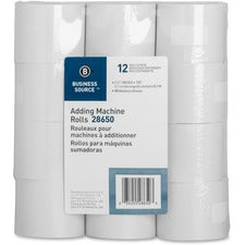 Business Source 150' Adding Machine Rolls 2 1/4" x 150 ft - Sustainable Forestry Initiative (SFI) - Lint-free - White - 12 / Pack