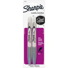 Sharpie Metallic Permanent Markers 0.5 mm Fine Chisel Marker Point - Silver Ink - 2 / Pack