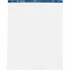 Business Source Standard Easel Pad 50 Sheets - Plain - 15 lb Basis Weight - 27" x 34" Sheet Size - White Paper - Perforated - 4 / Carton