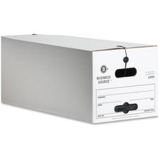 Business Source Light Duty Letter Size Storage Box External Dimensions: 12" Width x 24" Depth x 10" Height - 350 lb - Media Size Supported: Letter - Light Duty - Stackable - White - For File - Recycled - 12 / Carton
