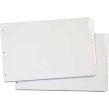 Cardinal&reg; Write 'n Erase Special Mylar Tab Dividers 5 x Divider(s) - Write-on Tab(s) - 5 Tab(s)/Set - 17.5" Divider Width x 11.50" Divider Length - Tabloid - 11" Width x 17" Length - White Divider - White Tab(s) - Reinforced Tab, Reinforced Hole, Eras