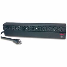 APC by Schneider Electric Basic Rack 2.4kVA PDU Basic - NEMA 5-20P - 10 x NEMA 5-20R - 100 V, 120 V - 2400 W - 12 ft Cord Length - 1U - Horizontal - Rack-mountable