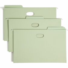 Smead FasTab 1/3 Tab Cut Legal Recycled Hanging Folder 8 1/2" x 14" - 5 1/4" Expansion - Top Tab Location - Assorted Tab Position - 11 pt. - Moss - Heavy Duty, Reinforced Tab - 10% Recycled - 9 / Box