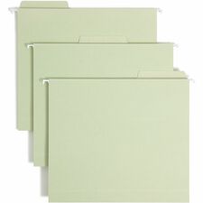 Smead FasTab 1/3 Tab Cut Letter Recycled Hanging Folder 8 1/2" x 11" - 2" Expansion - Top Tab Location - Assorted Tab Position - 11 pt. - 2 Plys - Moss - Reinforced Tab - 10% Recycled - 20 / Box