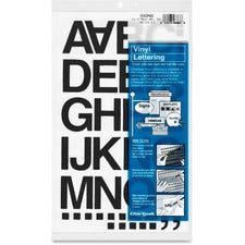 Chartpak Vinyl Helvetica Style Letters/Numbers Skill Learning: Alphabet, Number - 10 x Numbers, 35 x Capital Letter, Symbols Shape - Self-adhesive - Helvetica Style - 1.50" Height x 12" Length - Black - Vinyl - 1 Pack