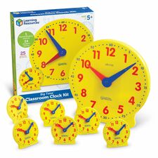 Learning Resources Classroom Clock Kit Learning Clock - Theme/Subject: Learning - 24 Pieces - Yellow