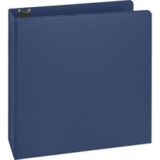 Business Source Basic Round Ring Binders 2" Binder Capacity - Letter - 8 1/2" x 11" Sheet Size - Fastener(s): Round Ring - Vinyl - Dark Blue - 1.52 lb - 1 Each