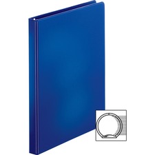 Business Source Basic Round Ring Binders 1/2" Binder Capacity - Letter - 8 1/2" x 11" Sheet Size - Fastener(s): Round Ring - Vinyl - Dark Blue - 8.96 oz - 1 Each