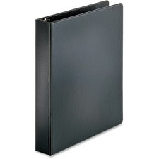 Business Source Basic Round Ring Binders 1 1/2" Binder Capacity - Letter - 8 1/2" x 11" Sheet Size - 350 Sheet Capacity - 3 Ring(s) - Fastener(s): Round Ring - Pocket(s): Internal - Polypropylene, Chipboard - Black - 1.02 lb - Exposed Rivet, Sturdy - 1 Ea