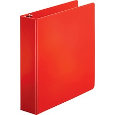 Business Source Basic Round Ring Binders 2" Binder Capacity - Letter - 8 1/2" x 11" Sheet Size - Fastener(s): Round Ring - Vinyl - Red - 1.52 lb - 1 Each
