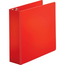 Business Source Basic Round Ring Binders 3" Binder Capacity - Letter - 8 1/2" x 11" Sheet Size - Fastener(s): Round Ring - Vinyl - Red - 1.68 lb - 1 Each