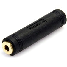 StarTech.com 3.5 mm to 3.5 mm Audio Coupler - Female to Female 1 x Mini-phone Stereo Audio Female - 1 x Mini-phone Stereo Audio Female - Gold Connector - Black - 1 Each
