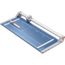 Dahle 554 Professional Rotary Trimmer 20 Sheet Cutting Capacity - 28" Cutting Length - 3.4" Height x 15.1" Width x 37.1" Length - Automatic Clamp, Metal Base, Self-sharpening Blade, Ground Blade, Dual-barrel Guide Bar, Adjustable Alignment Guide, Screened