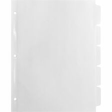 Business Source Punched Laser Index Dividers 5 Blank Tab(s) - 5 Tab(s)/Set - 8.5" Divider Width x 11" Divider Length - Letter - 3 Hole Punched - White Paper Divider - White Tab(s) - 100% Recycled - Mylar Reinforcement, Reinforced, Punched - 25 / Box