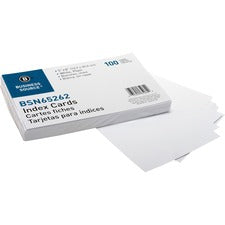 Business Source Plain Index Cards 8" Width x 5" Length - 100 / Pack