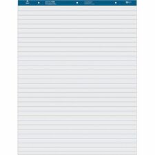 Business Source Standard Ruled Easel Pad 50 Sheets - 15 lb Basis Weight - 27" x 34" Sheet Size - White Paper - Perforated - 4 / Carton