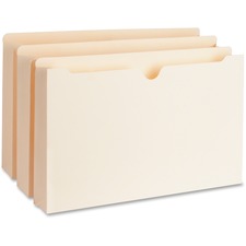 Business Source Straight Tab Cut Legal Recycled File Pocket 8 1/2" x 14" - 2" Expansion - 11 pt. - Manila - Slip Resistant, Reinforced Tab, Heavyweight Cover - 10% Recycled - 50 / Box