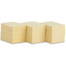 Business Source Yellow Repositionable Adhesive Notes 1 7/8" Flag/Note Width x 1 3/8" Flag/Note Length - Rectangle - Yellow - Repositionable, Solvent-free Adhesive - 12 / Pack