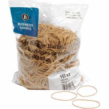 Business Source Quality Rubber Bands Size: #16 - 2.5" Length x 0.1" Width - Sustainable - Rubber - Crepe - 1800 / Pack