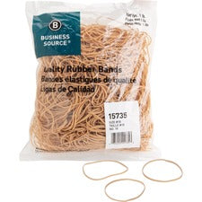 Business Source Quality Rubber Bands Size: #18 - 3" Length x 0.1" Width - Sustainable - Rubber - Crepe - 1480 / Pack